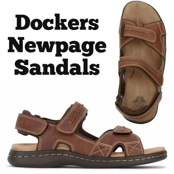 Dockers Men’s NewPage Casual 2 Strap Sandals Sz 11 in Rust - Picture 8 of 16